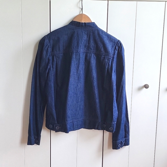 Lucky Brand Puffed Sleeve Zip-Up Denim Jacket - Size Small NWT - Picture 6 of 8